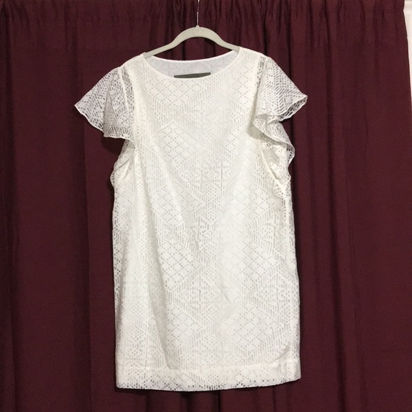 white butterfly sleeve dress